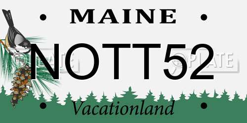NOTT52 Maine License Plate