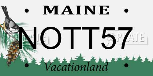 NOTT57 Maine License Plate