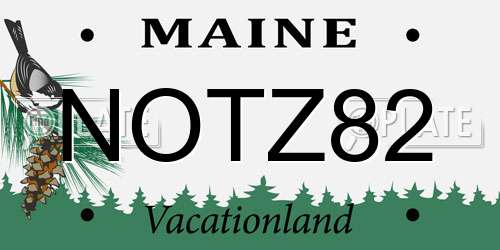 NOTZ82 Maine License Plate