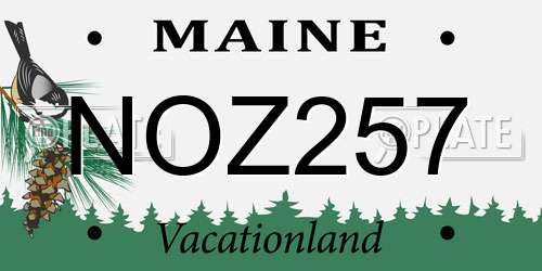 NOZ257 Maine License Plate