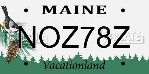 NOZ78Z Maine License Plate