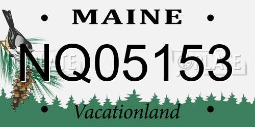 NQ05153 Maine License Plate