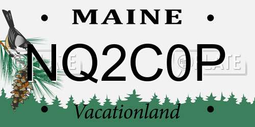 NQ2C0P Maine License Plate