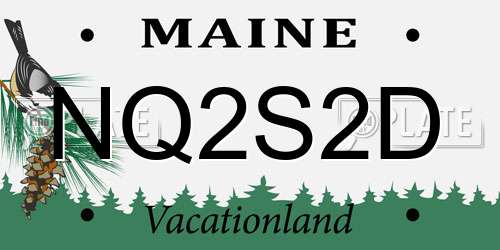 NQ2S2D Maine License Plate