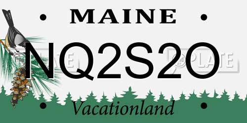 NQ2S2O Maine License Plate