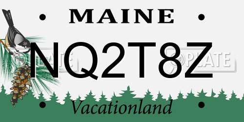 NQ2T8Z Maine License Plate