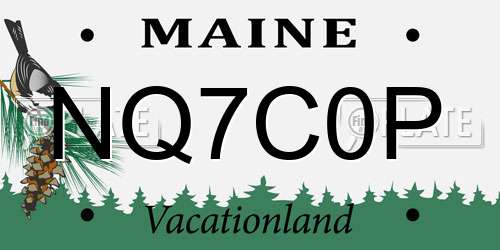 NQ7C0P Maine License Plate