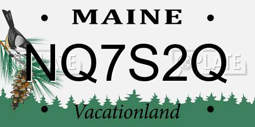 NQ7S2Q Maine License Plate