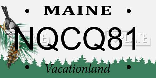 NQCQ81 Maine License Plate