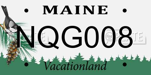 NQG008 Maine License Plate