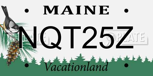 NQT25Z Maine License Plate