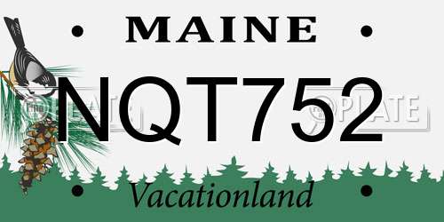 NQT752 Maine License Plate