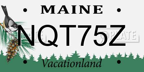 NQT75Z Maine License Plate