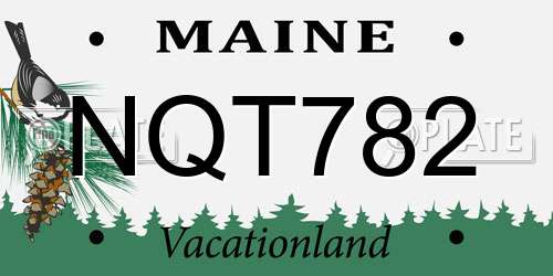 NQT782 Maine License Plate