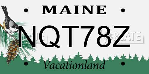 NQT78Z Maine License Plate