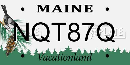 NQT87Q Maine License Plate