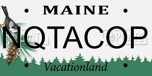 NQTACOP Maine License Plate