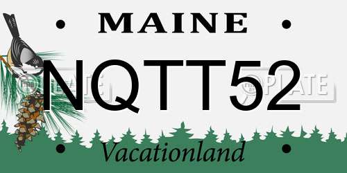 NQTT52 Maine License Plate