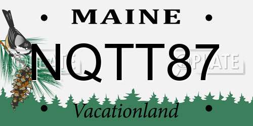NQTT87 Maine License Plate