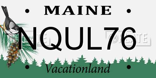 NQUL76 Maine License Plate