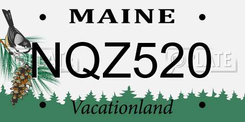 NQZ520 Maine License Plate