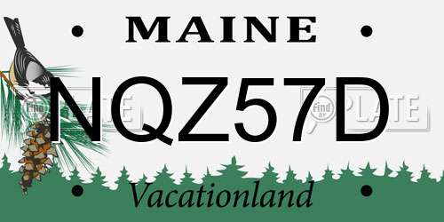 NQZ57D Maine License Plate