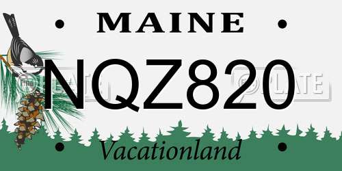 NQZ820 Maine License Plate
