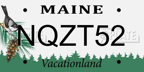 NQZT52 Maine License Plate