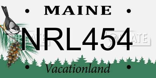 NRL454 Maine License Plate