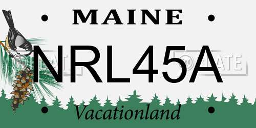 NRL45A Maine License Plate