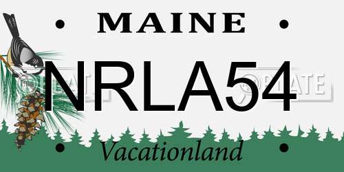 NRLA54 Maine License Plate