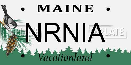 NRNIA Maine License Plate