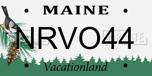 NRVO44 Maine License Plate