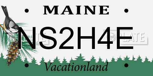 NS2H4E Maine License Plate