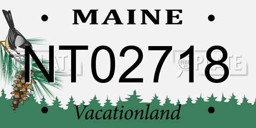 NT02718 Maine License Plate