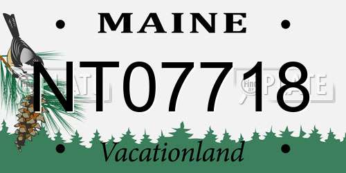 NT07718 Maine License Plate