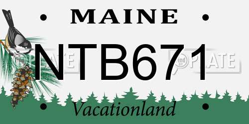 NTB671 Maine License Plate