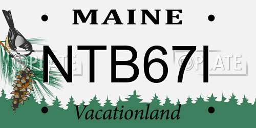 NTB67I Maine License Plate