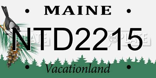 NTD2215 Maine License Plate