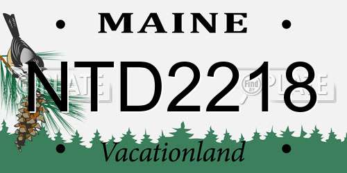 NTD2218 Maine License Plate