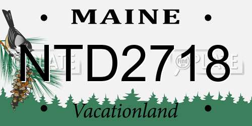 NTD2718 Maine License Plate