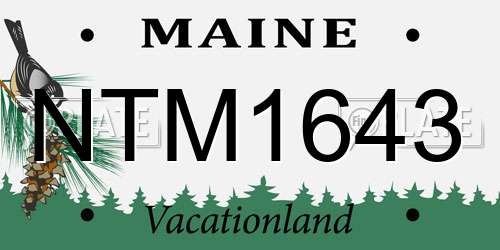NTM1643 Maine License Plate