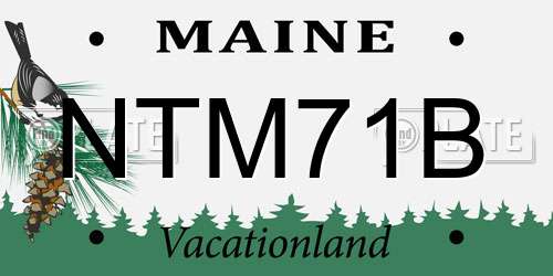 NTM71B Maine License Plate