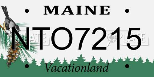 NTO7215 Maine License Plate