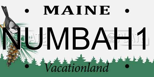 NUMBAH1 Maine License Plate