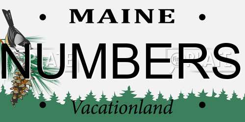 NUMBERS Maine License Plate