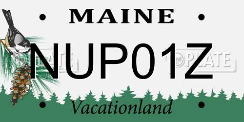 NUP01Z Maine License Plate