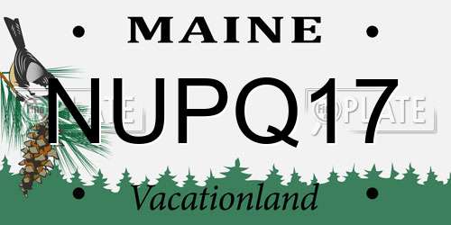 NUPQ17 Maine License Plate