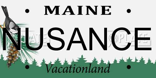 NUSANCE Maine License Plate