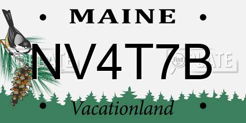 NV4T7B Maine License Plate